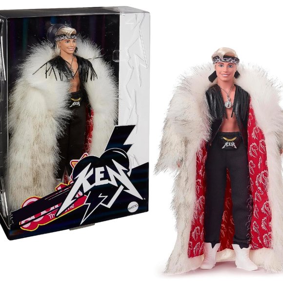 NIB! Ken Doll in Faux Fur Coat - Picture 1 of 7